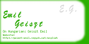 emil geiszt business card